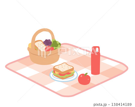 かわいいピクニックのイラスト 138414189
