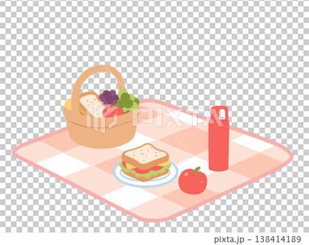 かわいいピクニックのイラスト 138414189