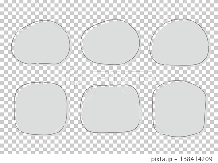 A set of icons and frames with soft curves, in monochrome. A set of icons and frames with soft curves, in monochrome. 138414209