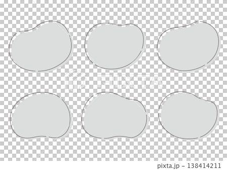 A set of icons and frames with soft curves, in monochrome. A set of icons and frames with soft curves, in monochrome. 138414211