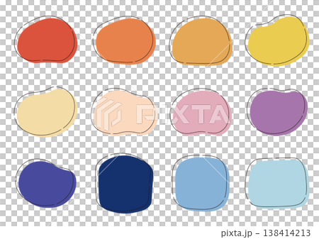 A set of icons and frames with soft curves, featuring a colored background and border. A set of icons and frames with soft curves, featuring a colored background and border. 138414213
