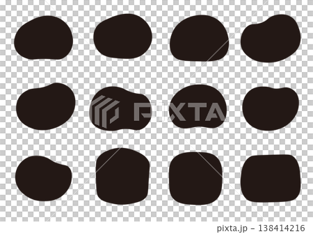 A set of icons and frames with soft curves, in monochrome. A set of icons and frames with soft curves, in monochrome. 138414216