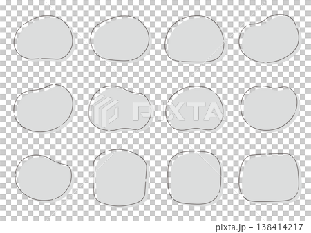 A set of icons and frames with soft curves, in monochrome. A set of icons and frames with soft curves, in monochrome. 138414217