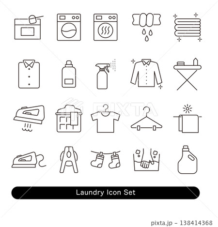 洗濯・ランドリーアイコンセット 138414368
