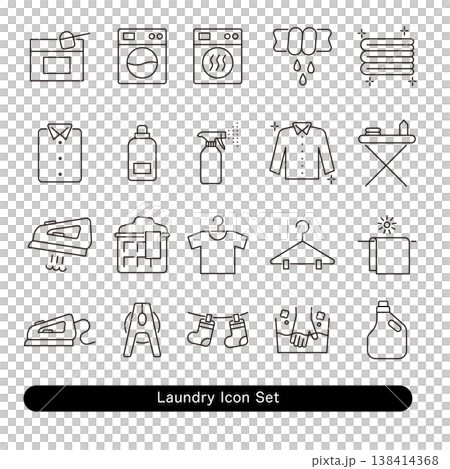 洗濯・ランドリーアイコンセット 138414368