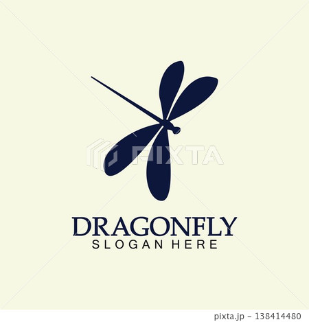 Dragonfly Logo Vector icon illustration design template 138414480