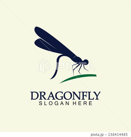 Dragonfly Logo Vector icon illustration design template 138414485