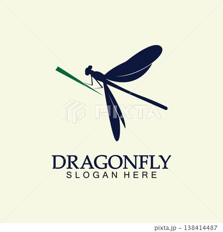 Dragonfly Logo Vector icon illustration design template 138414487