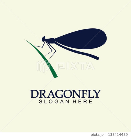 Dragonfly Logo Vector icon illustration design template 138414489