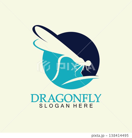 Dragonfly Logo Vector icon illustration design template 138414495