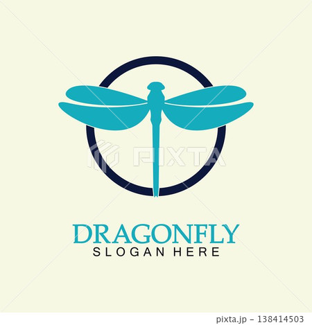 Dragonfly Logo Vector icon illustration design template 138414503