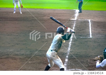 高校野球の試合のバッターボックス 138414514