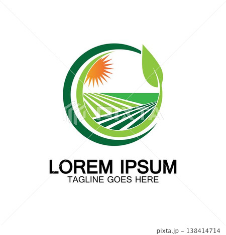 Organic farming logo vector illustration design,natural product icon .Farm logo template.Abstract Organic Agriculture Logo Template. Vector illustration 138414714