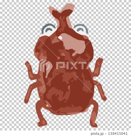 Playful Watercolor Series | Illustration of a Smiling Beetle - Summer Insects - Suitable for Kindergartens and Preschools 138415041