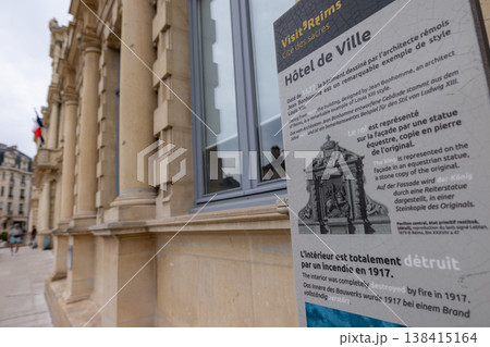 Reims, Marne, Grand-Est, France, August, 28th, 2025, Champagne Area, historic french town hall Reims, Marne, Grand-Est, France, August, 28th, 2025, Champagne Area, historic french town hall 138415164
