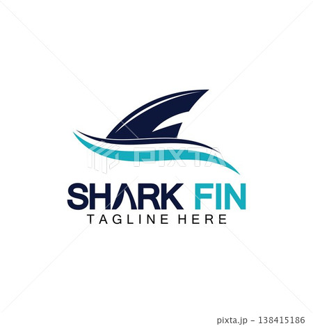 Shark fin logo vector illustration design template.Shark Logo Template-Vector illustration 138415186