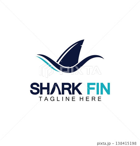 Shark fin logo vector illustration design template.Shark Logo Template-Vector illustration Shark fin logo vector illustration design template.Shark Logo Template-Vector illustration 138415198