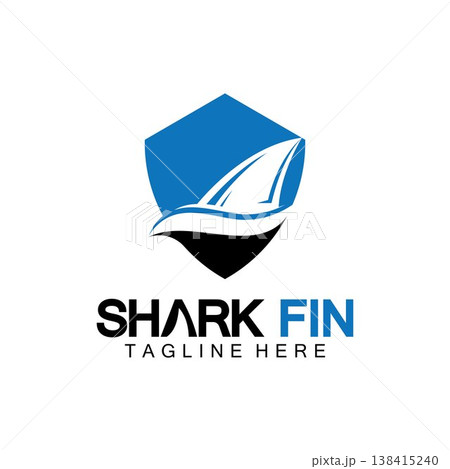 Shark fin logo vector illustration design template.Shark Logo Template-Vector illustration 138415240
