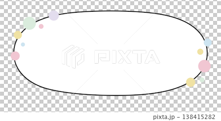 Polka dot design in a horizontally elongated oval frame Polka dot design in a horizontally elongated oval frame 138415282