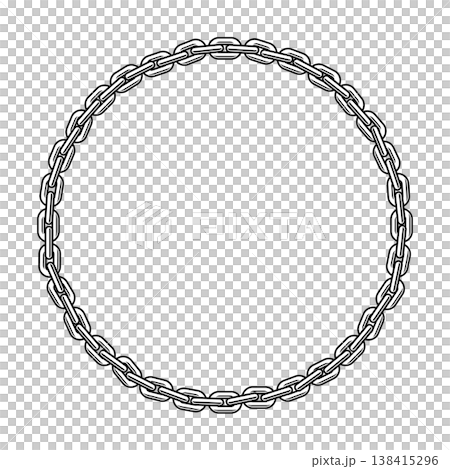 由鏈條組成的圓形框架的向量圖 138415296