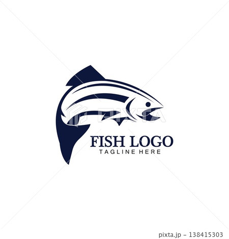 Fish abstract icon design logo template,Creative vector symbol of fishing club or online shop. 138415303