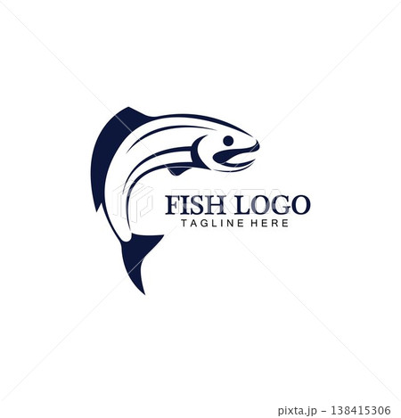 Fish abstract icon design logo template,Creative vector symbol of fishing club or online shop. 138415306