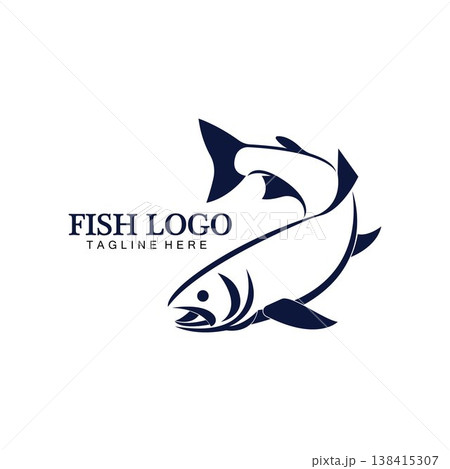 Fish abstract icon design logo template,Creative vector symbol of fishing club or online shop. 138415307