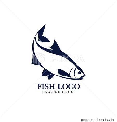 Fish abstract icon design logo template,Creative vector symbol of fishing club or online shop. 138415314