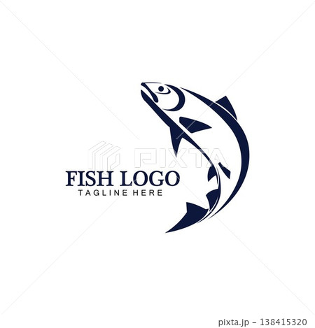 Fish abstract icon design logo template,Creative vector symbol of fishing club or online shop. Fish abstract icon design logo template,Creative vector symbol of fishing club or online shop. 138415320