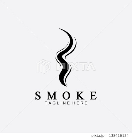 Smoke steam icon logo illustration isolated on white background,Aroma vaporize icons. Smells vector line icon, hot aroma, stink or cooking steam symbols, smelling or vapor 138416124