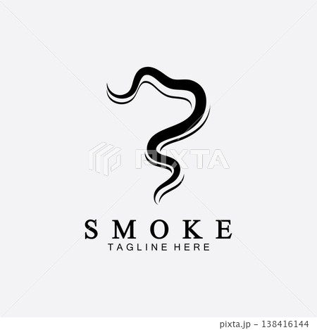 Smoke steam icon logo illustration isolated on white background,Aroma vaporize icons. Smells vector line icon, hot aroma, stink or cooking steam symbols, smelling or vapor 138416144