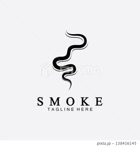 Smoke steam icon logo illustration isolated on white background,Aroma vaporize icons. Smells vector line icon, hot aroma, stink or cooking steam symbols, smelling or vapor 138416145