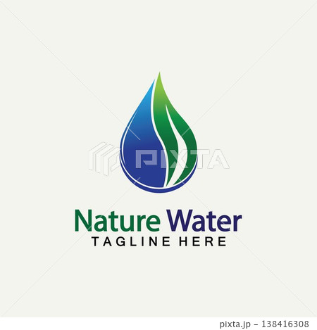 Nature Water logo vector icon illustration design  template.Ecology logo.Water Drop Leaf Logo.Water Drop Design Template vector illustration 138416308