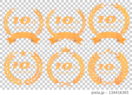 月桂花環週年紀念徽章插圖套裝 138416365