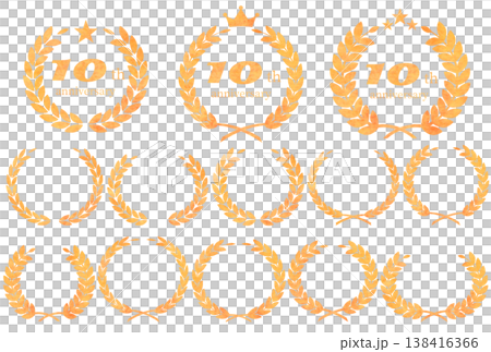 月桂花環週年紀念徽章插圖套裝 138416366