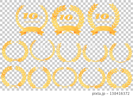 月桂冠 周年記念 アニバーサリーエンブレムイラストセット 138416372