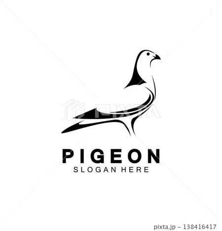 Pigeon bird logo vector icon illustration design template Pigeon bird logo vector icon illustration design template 138416417