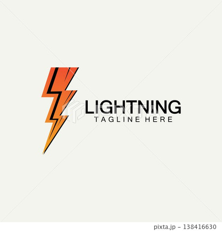 lightning thunder bolt electricity logo design template 138416630