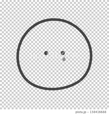 涙を流し泣いている顔の手書きの絵文字アイコン - シンプルでかわいい悲しい感情の黒い線画イラスト素材 138416688