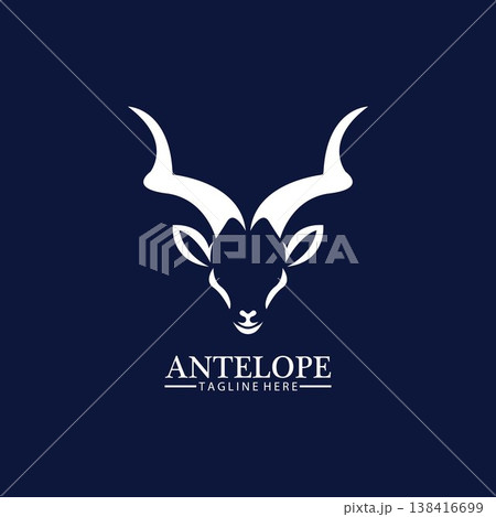 Antelope head logo vector icon illustration design template 138416699