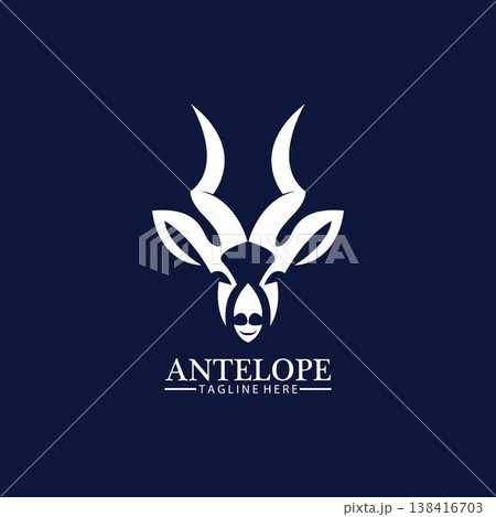 Antelope head logo vector icon illustration design template Antelope head logo vector icon illustration design template 138416703