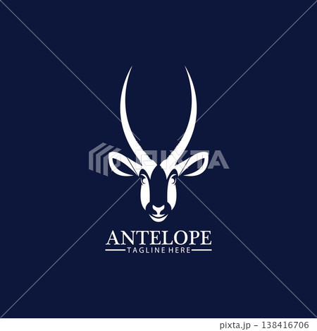 Antelope head logo vector icon illustration design template Antelope head logo vector icon illustration design template 138416706
