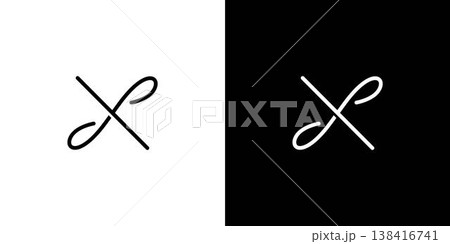 Simple and unique letter X initials logo design Simple and unique letter X initials logo design 138416741