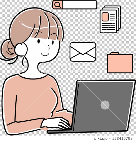 パソコンでメールやファイルを管理する女性 138416798