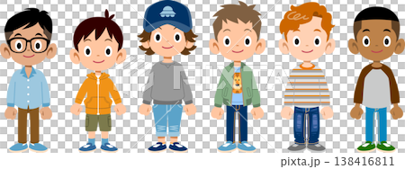來自不同種族和不同國家的男孩 138416811