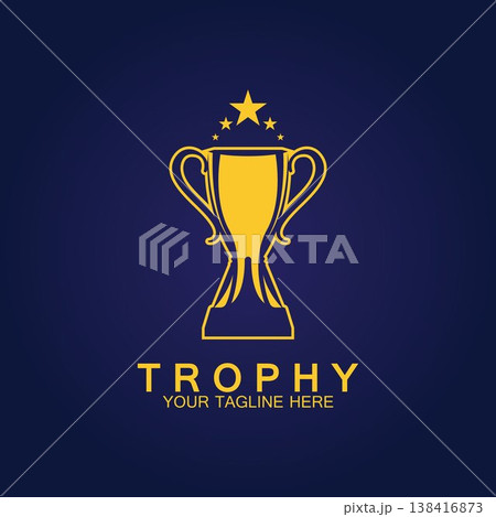 Trophy vector logo icon.champions trophy logo icon for winner award logo template Trophy vector logo icon.champions trophy logo icon for winner award logo template 138416873
