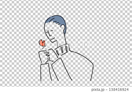 A person in a pose as if praying with their hands clasped together. 138416924