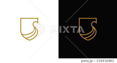Luxury and elegant security label logo design 138416961