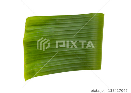 Banana leaves on a white background, commonly used in traditional cooking. Banana leaves on a white background, commonly used in traditional cooking. 138417045