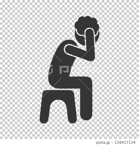 Silhouette icon of a person washing their hair 138417134
